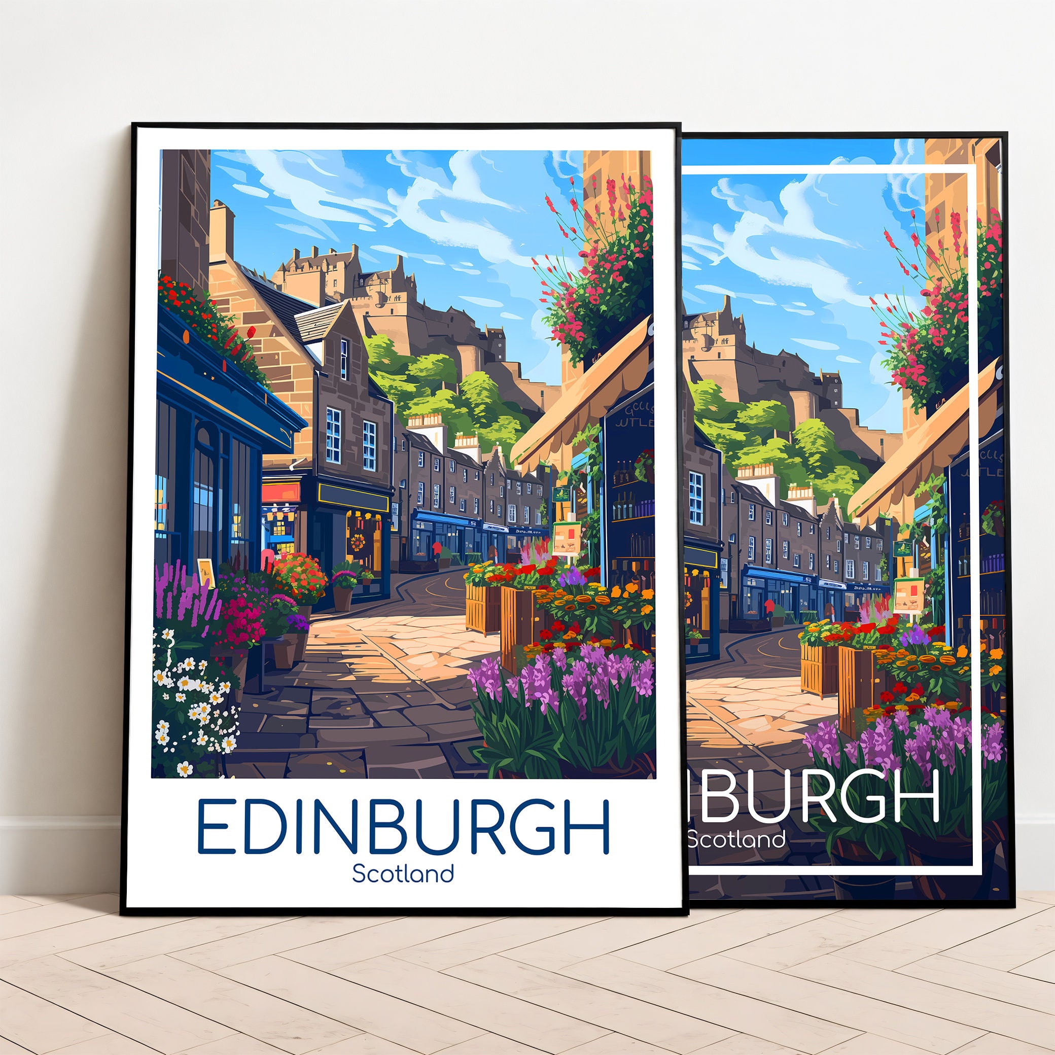 Edinburgh Travel Poster Edinburgh Poster Wall Art Scotland Vintage Poster Edinburgh Travel Poster Gift Edinburgh Print Travel Print