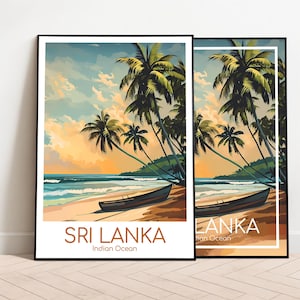 Sri Lanka Reiseposter Sri Lanka Poster Wall Art Indischer Ozean Vintage Poster Sri Lanka Travel Poster Geschenk Sri Lanka Print Reisedruck