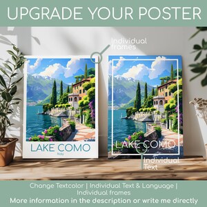 Póster del Lago de Como para pared, Póster de viaje del Lago de Como, Póster vintage de Italia, Póster de viaje del Lago de Como para regalo, Lámina del Lago de Como, Lámina de viaje imagen 10