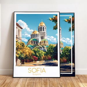 Póster de Sofía para pared, póster de viaje de Sofía, póster vintage de Bulgaria, regalo de póster de viaje de Sofía, lámina de Sofía para viajes