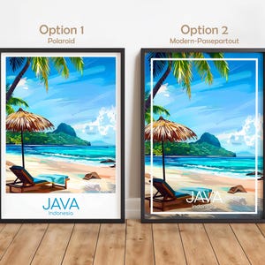 Java Poster Java Wall Art Indonesien Java Reiseposter Java Print Vintage Java Geschenk Java Reisedruck Strand Urlaub Bild 2