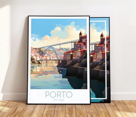 Porto Poster Altstadt Porto Wall Art Portugal Porto Reiseposter Porto Print Vintage Porto Geschenk Porto Reisedruck