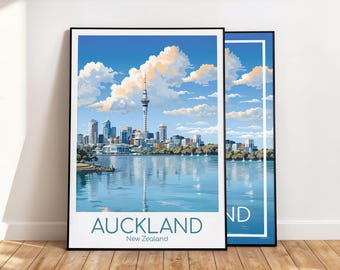 Auckland Poster Auckland Wall Art New Zealand Auckland Travel Poster Auckland Print Vintage Auckland Gift Auckland Travel Print