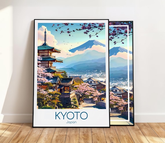 Kyoto Poster Kyoto Wall Art Japan Kyoto Reiseposter Kyoto Print Vintage Kyoto Geschenk Kyoto Reisedruck