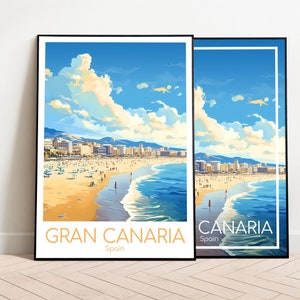 Poster di viaggio Gran Canaria Spiaggia Gran Canaria Poster da parete Spagna Poster vintage Gran Canaria Poster di viaggio Spiaggia Gran Canaria stampa