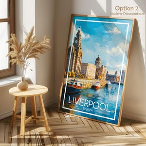 Liverpool poster - Deze poster van Liverpool straalt de sfeer van een maritieme haven uit, perfect als wanddecoratie, Engeland, print, cadeau, woondecoratie of reisposter. afbeelding 4