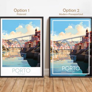 Porto Poster Old Town Porto Wall Art Portugal Porto Travel Poster Porto Print Vintage Porto Gift Porto Travel Print image 2
