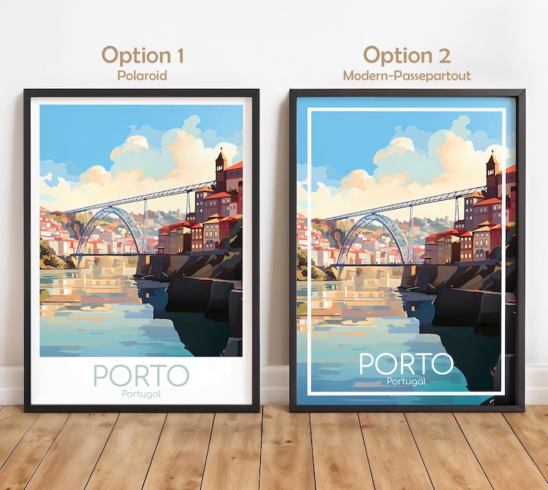 Porto Poster Old Town Porto Wall Art Portugal Porto Travel Poster Porto Print Vintage Porto Gift Porto Travel Print image 2