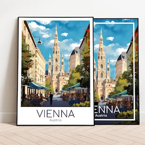 Vienna Travel Poster Vienna Poster Wall Art Austria Vintage Poster Travel Poster Gift Vienna Print Art Print