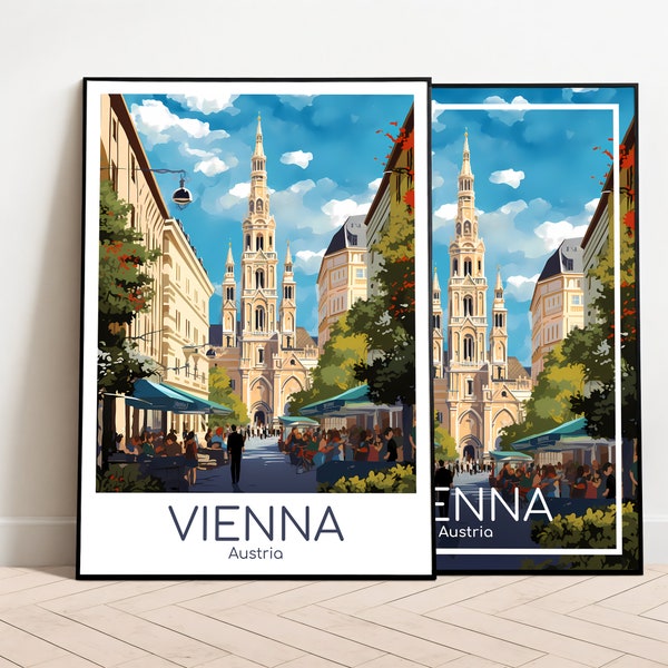 Wien Reiseposter Wien Poster Wall Art Österreich Vintage Poster Travel Poster Geschenk Wien Print Kunstdruck