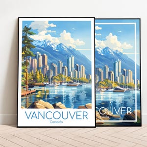 Vancouver Travel Poster Vancouver Poster Wall Art Canada Vintage Poster Travel Poster Gift Vancouver Print Art Print