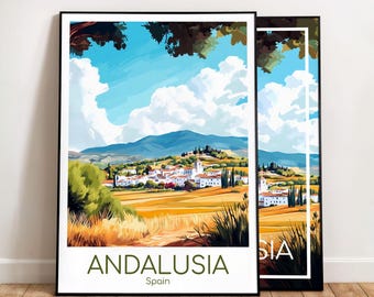 Andalusia Poster Wall Art Andalusia Travel Poster Spain Vintage Poster Andalusia Travel Poster Gift Andalusia Print Travel Print