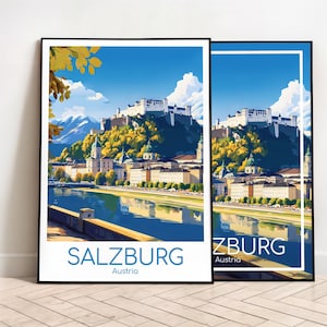 Salzburg Reiseposter Salzburg Poster Wall Art Österreich Vintage Poster Salzburg Travel Poster Geschenk Salzburg Print Reisedruck