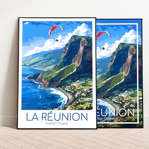 La Reunion Travel Poster La Reunion Poster Wall Art Indian Ocean Vintage Poster La Reunion Travel Poster La Reunion Print Travel Print