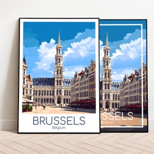 Brussels Travel Poster Brussels Poster Wall Art Belgium Vintage Poster Brussels Travel Poster Gift Brussels Print Travel Print