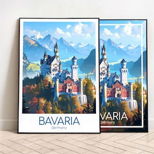 Bavaria Travel Poster Allgäu Bavaria Poster Wall Art Germany Vintage Poster Bavaria Travel Allgäu Poster Gift Bavaria Print Travel Print