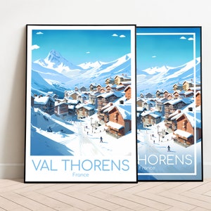 Val Thorens Travel Poster Val Thorens Poster Wall Art France Vintage Poster Travel Poster Gift Val Thorens Print Art Print