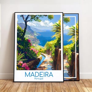 Madeira Poster Väggkonst Madeira Reseaffisch Portugal Vintage Poster Madeira Reseaffisch Gåva Madeira Tryck Resa Print