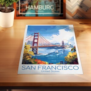 San Francisco Wall Art San Francisco Poster USA Art Print San Francisco Vintage Travel Poster San Francisco Print Art Print image 8