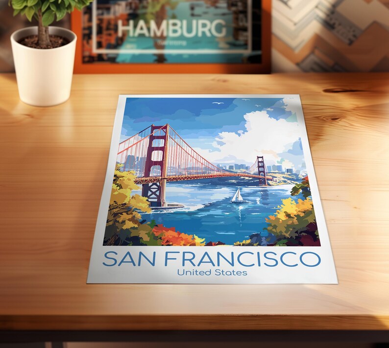San Francisco Wall Art San Francisco Poster USA Art Print San Francisco Vintage Travel Poster San Francisco Print Art Print image 8