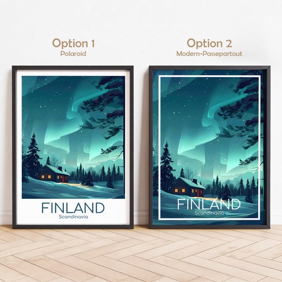フィンランド ポスターセット 50 x 70 cm フィンランドのポスター ウォールアート オーロラ フィンランド旅行