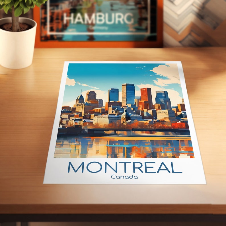 Montreal Travel Poster Montreal Poster Wall Art Canada Vintage Poster Montreal Travel Poster Gift Montreal Print Travel Print image 7