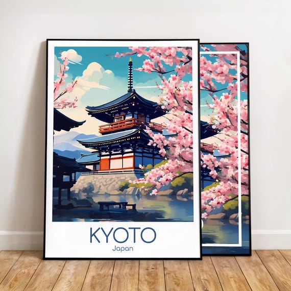 Kyoto Reiseposter Kyoto Poster Wall Art Japan Vintage Poster Kyoto Travel Poster Geschenk Kyoto Print Reisedruck