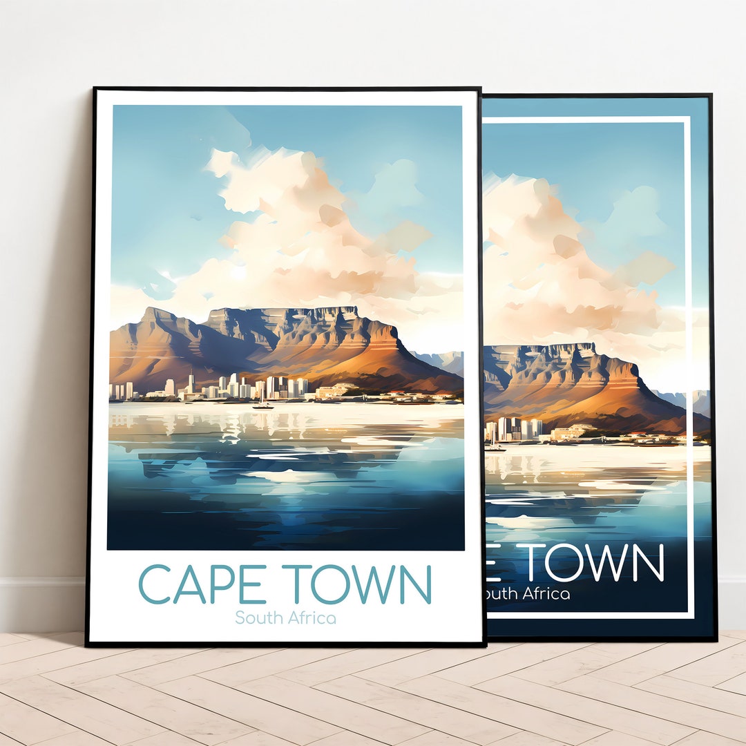 Cape Town Travel Poster Cape Town Poster Wall Art South Africa Etsy