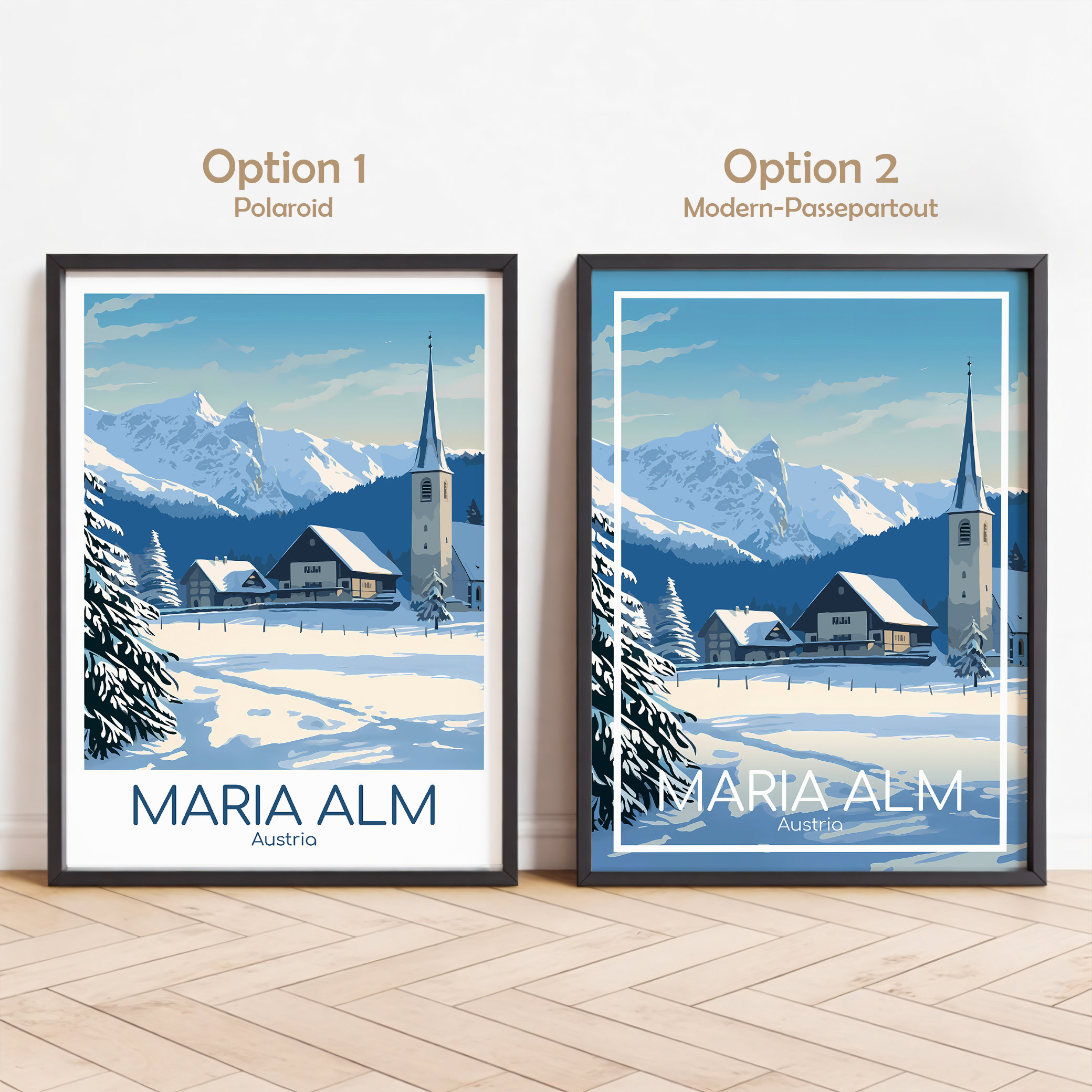 Maria Alm Travel Poster Maria Alm Poster Wall Art Austria Vintage ...