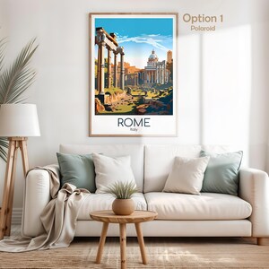 Rome Poster Rome Wall Art Italy Rome Travel Poster Rome Print Vintage Rome Gift Rome Travel Print Roman Forum image 5