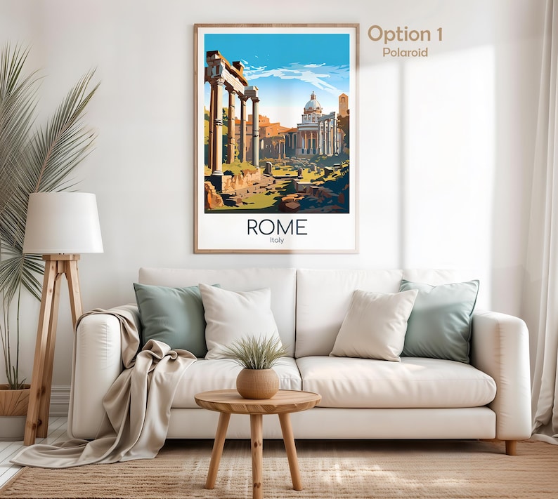 Rome Poster Rome Wall Art Italy Rome Travel Poster Rome Print Vintage Rome Gift Rome Travel Print Roman Forum image 5