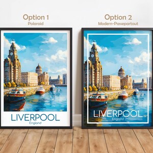 Liverpool poster - Deze poster van Liverpool straalt de sfeer van een maritieme haven uit, perfect als wanddecoratie, Engeland, print, cadeau, woondecoratie of reisposter. afbeelding 2