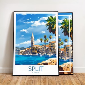Split Travel Poster Split Poster Wall Art Croatia Vintage Poster Split Travel Poster Gift Split Print Travel Print