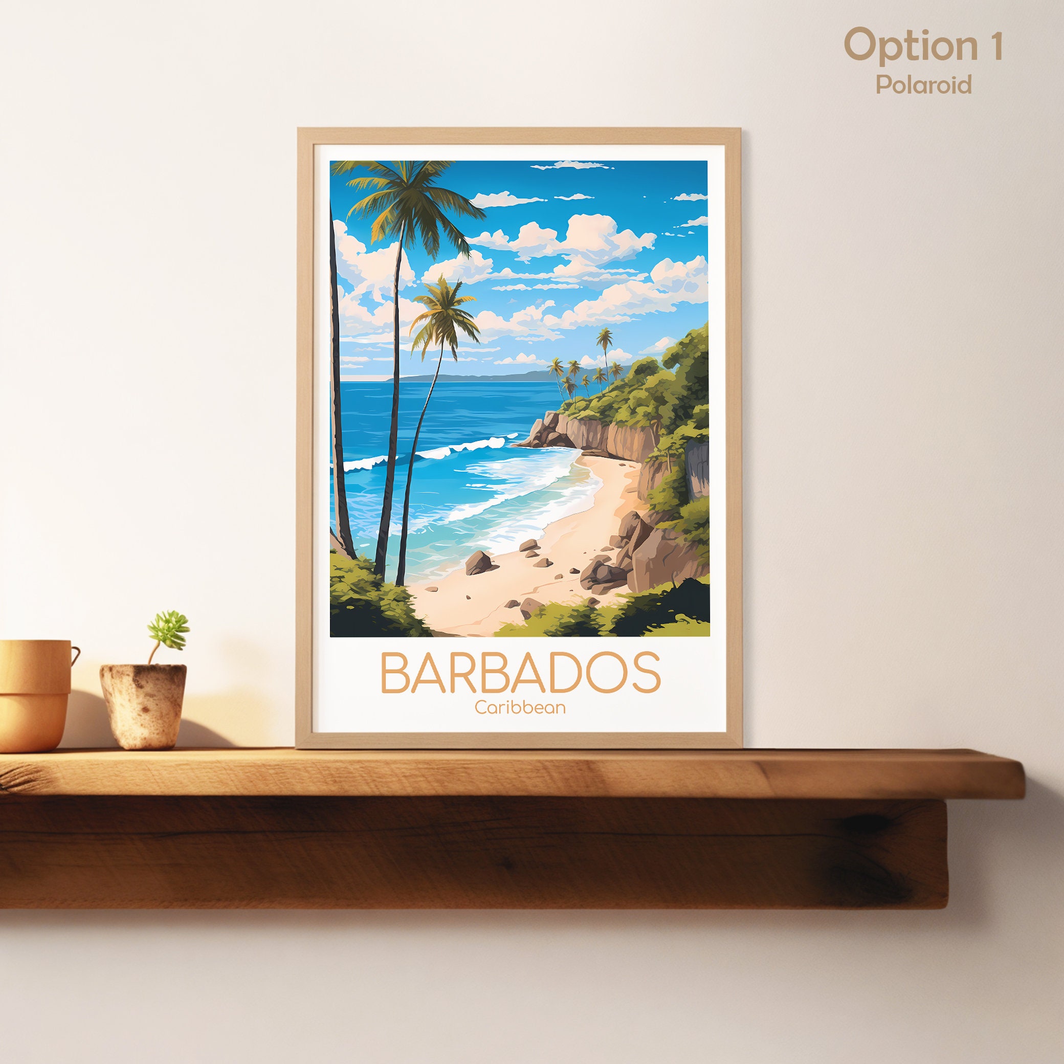 Barbados Travel Poster Barbados Poster Wall Art Caribbean Vintage