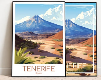 Tenerife Travel Poster Tenerife Poster Wall Art Spain Vintage Poster Tenerife Travel Poster Gift Tenerife Print Art Print