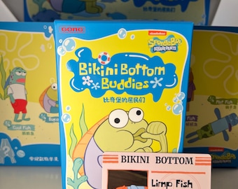 Pop Mart Bikini Bottom Buddies, peluche stravagante - Pesce floscio sigillato al 100% autentico