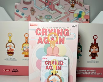 Autentico ciondolo in peluche in vinile Pop Mart Cry Baby Crying Again
