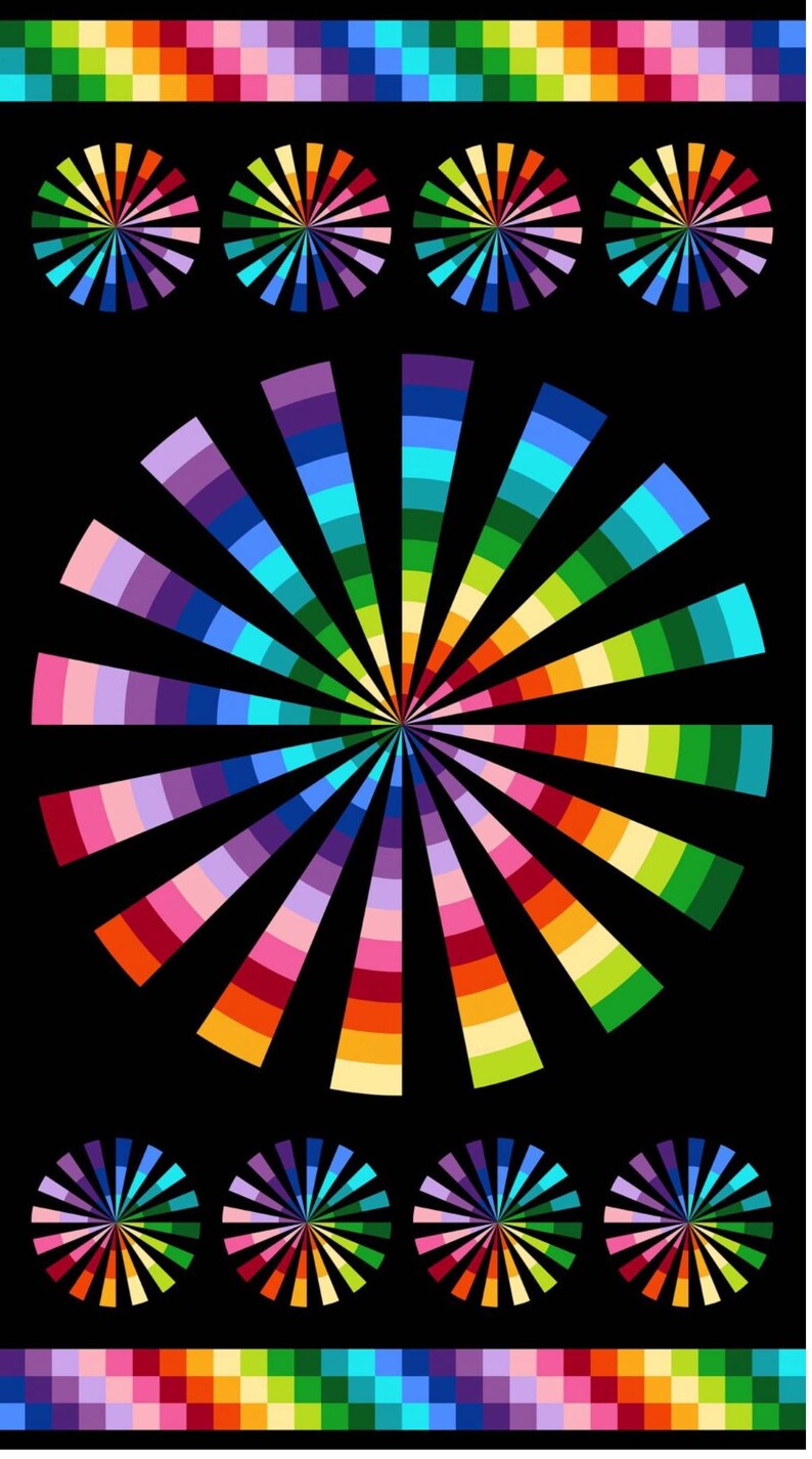 Color Works Quilt Pattern Colorworks Concepts Color Wheel Panel Fabric by Northcott Fabrics for ...