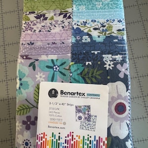 Sea Side Garden Fabric – Benartex 10&quot; Squares, Floral Prints (42 Pieces)