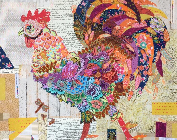 Doodle-doo Rooster Collage Quilt Pattern by Laura Heine - Etsy