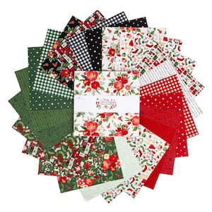 Charming Christmas Fabric Collection from Riley Blake 10 inch Stackers - 42 pieces