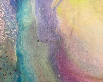 Fusion RIPPLE TURQUOISE Quilt Panel By QT Fabrics (gives Geode or celestial vibes)