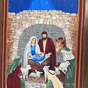 Silent Night Nativity Quilt Panel