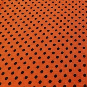 Halloween dots orange and black cotton fabric, Sold by Quarter Yard