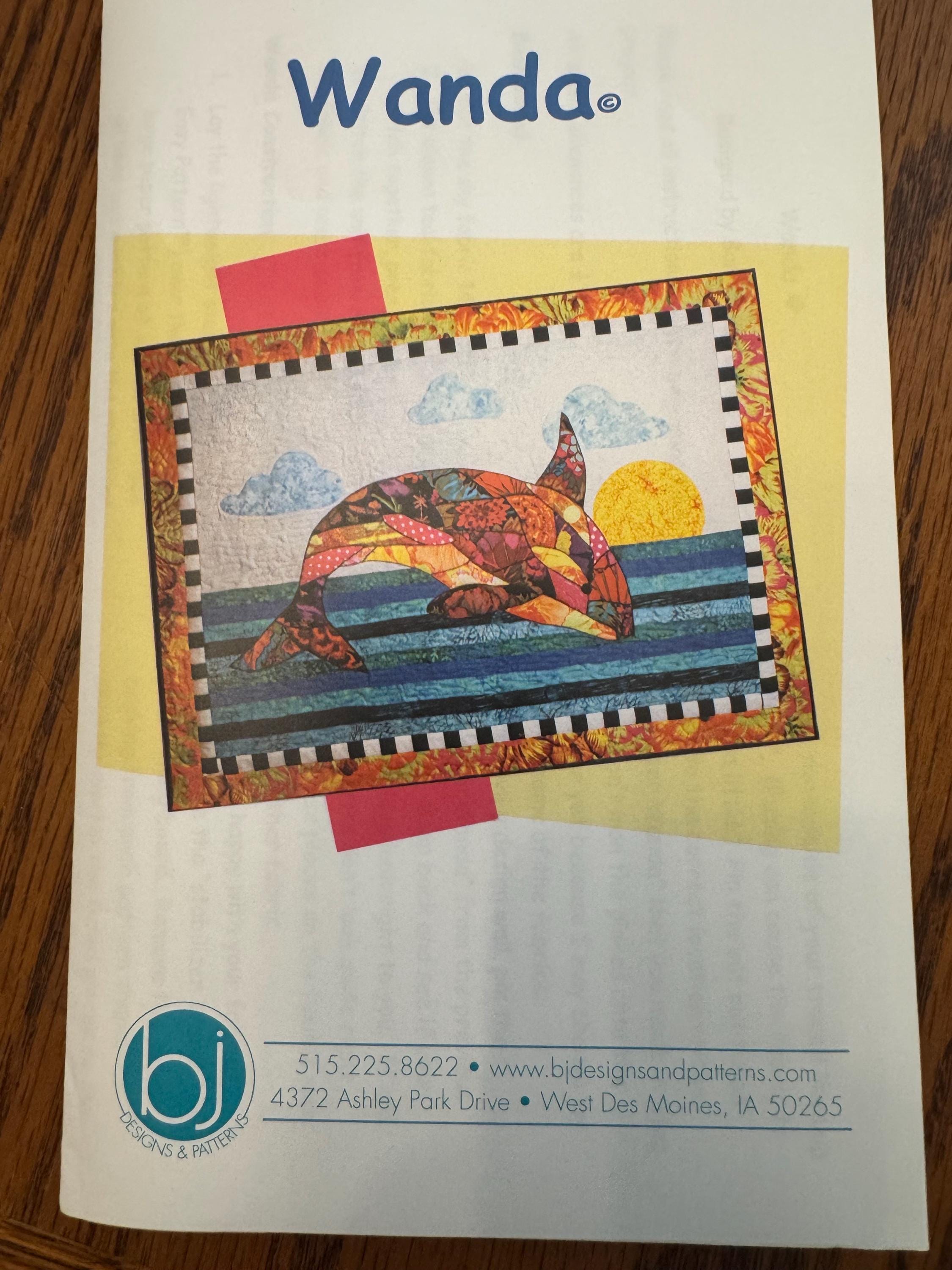 Wanda Quilt Pattern Wanda the Whale Quilt Collage Fused and Machine Appliqued Wall Hanging ...
