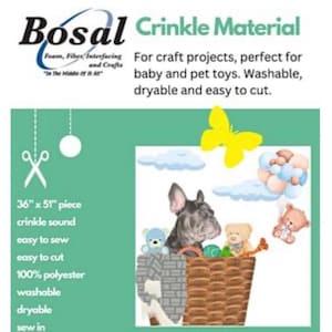 Crinkle Material for Baby Toys & Blankets: Washable, Non-Toxic (36&quot; x 51&quot;)