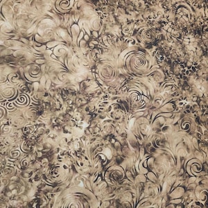 Effervescence browns rich chocolate Ombre Swirl and Dollops fabric. A Dan Morris 2020 design. Sold by Quarter Yard