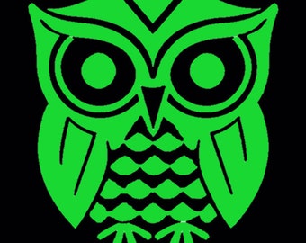 Glow-in-the-Dark Owl Sticker, Dark Academia, spooky goth decor ,witchy gift, bookshelf , laptop,  Silhouette, Ethereal Glow  Mystical Magic!