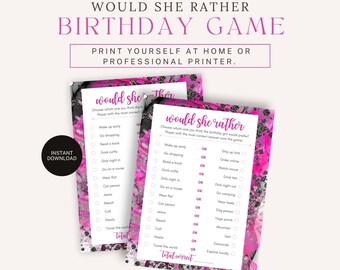 Möchtest du sie lieber - Geburtstag Spiel druckbare DIY PRINT at HOME
