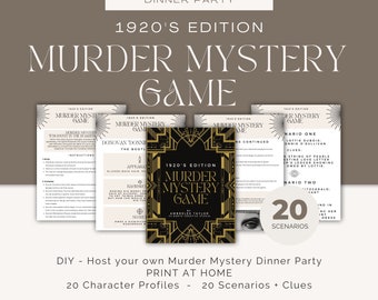 1920's Sensei Murder Mystery Game Printable - Dinner Party Bis zu 20 Spieler DIY PRINT at HOME